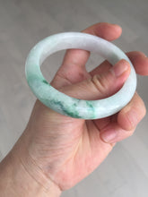 Load image into Gallery viewer, 56mm certified 100% natural icy watery light white/sunny green jadeite jade bangle BN72-3878
