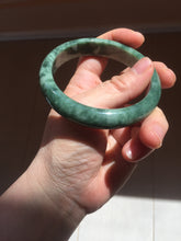 Load image into Gallery viewer, 58.2mm certified type A 100% Natural oily spinach green jadeite jade bangle PC11-9242
