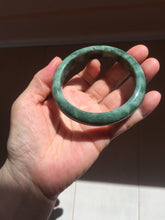 Load image into Gallery viewer, 58.2mm certified type A 100% Natural oily spinach green jadeite jade bangle PC11-9242
