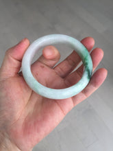 Load image into Gallery viewer, 56mm certified 100% natural icy watery light white/sunny green jadeite jade bangle BN72-3878
