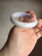 Load image into Gallery viewer, 50mm certified Type A 100% Natural purple white oval Jadeite Jade bangle BQ74-4936
