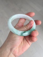 Load image into Gallery viewer, 56mm certified 100% natural icy watery light white/sunny green jadeite jade bangle BN72-3878
