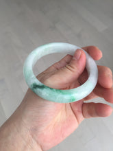 Load image into Gallery viewer, 56mm certified 100% natural icy watery light white/sunny green jadeite jade bangle BN72-3878
