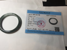 Load image into Gallery viewer, 57.5mm Certified Type A 100% Natural oily dark green(老油青)/gray Jadeite bangle BG228-0397
