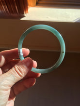 Load image into Gallery viewer, 55.5mm Certified Type A 100% Natural light green/blue/gray Guatemala slim round cut Jadeite bangle PD68-1470
