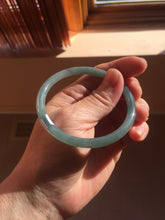 Load image into Gallery viewer, 55.5mm Certified Type A 100% Natural light green/blue/gray Guatemala slim round cut Jadeite bangle PD68-1470
