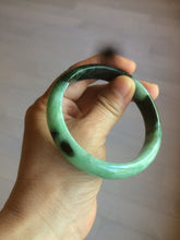 Load image into Gallery viewer, 56.6mm Certified Type A 100% Natural dark green/sunny green Jadeite Jade bangle K104-2840
