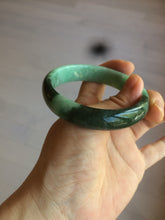 Load image into Gallery viewer, 56.6mm Certified Type A 100% Natural dark green/sunny green Jadeite Jade bangle K104-2840
