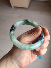 Load image into Gallery viewer, 60.3mm certified type A 100% Natural green/black Jadeite Jade bangle BM42-8565
