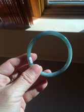 Load image into Gallery viewer, 55mm Certified Type A 100% Natural light green/blue/gray Guatemala slim round cut Jadeite bangle PD65-1469
