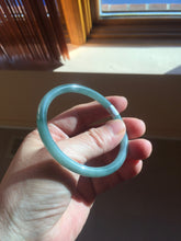 Load image into Gallery viewer, 55mm Certified Type A 100% Natural light green/blue/gray Guatemala slim round cut Jadeite bangle PD65-1469
