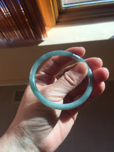 Load image into Gallery viewer, 55mm Certified Type A 100% Natural light green/blue/gray Guatemala slim round cut Jadeite bangle PD65-1469
