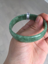 Load image into Gallery viewer, 52.8mm certified 100% natural Type A forest green dark green jadeite jade bangle BP15-8593
