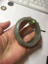 Load image into Gallery viewer, 卖了 55 mm Certified type A 100% Natural green/gray/brown/black board style Jadeite bangle R86-1530
