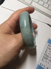 Load image into Gallery viewer, 55.8mm certified 100% natural light green blue jadeite jade bangle AS90-7056
