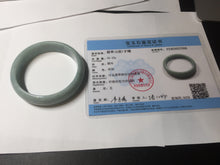 Load image into Gallery viewer, 55.8mm certified 100% natural light green blue jadeite jade bangle AS90-7056
