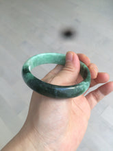 Load image into Gallery viewer, 56.6mm Certified Type A 100% Natural dark green/sunny green Jadeite Jade bangle K104-2840
