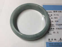 Load image into Gallery viewer, 55.8mm certified 100% natural light green blue jadeite jade bangle AS90-7056
