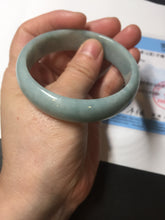 Load image into Gallery viewer, 55.8mm certified 100% natural light green blue jadeite jade bangle AS90-7056
