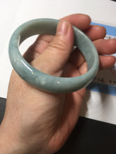 Load image into Gallery viewer, 55.8mm certified 100% natural light green blue jadeite jade bangle AS90-7056
