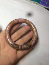Load image into Gallery viewer, 56 100% natural red/pink/black/gray/brown round cut rose stone (Rhodonite) bangle SY24
