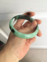 Load image into Gallery viewer, 56.6mm Certified Type A 100% Natural dark green/sunny green Jadeite Jade bangle K104-2840
