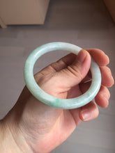 Load image into Gallery viewer, 53.6mm certified 100% natural type A white/sunny green round cut jadeite jade bangle AU38-9812
