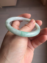 Load image into Gallery viewer, 53.6mm certified 100% natural type A white/sunny green round cut jadeite jade bangle AU38-9812
