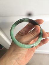 Load image into Gallery viewer, 56.6mm Certified Type A 100% Natural dark green/sunny green Jadeite Jade bangle K104-2840
