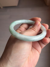 Load image into Gallery viewer, 53.6mm certified 100% natural type A white/sunny green round cut jadeite jade bangle AU38-9812
