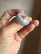 Load image into Gallery viewer, 100% natural type A light purple/green/white broad jadeite jade band ring thumb ring Pb42
