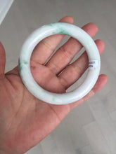 Load image into Gallery viewer, 57.8mm certified type A 100% Natural sunny green/white chubby round cut jadeite jade bangle BP9-4996
