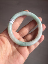 Load image into Gallery viewer, 55mm certified 100% natural type A white/sunny green round cut jadeite jade bangle AU37-(8269)
