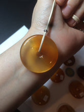 Load image into Gallery viewer, 33-34mm 100% natural icy clear red/yellow agate safety guardian donut add-on item SY26

