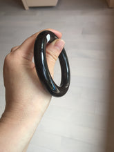 Load image into Gallery viewer, 54.3mm certified 10% Natural black(MO YU 墨玉) meteorite Stellar Night sky chubby round cut nephrite bangle HN1-8246
