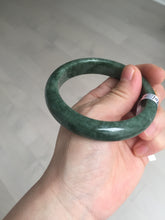 Load image into Gallery viewer, 57mm certified 100% natural dark green spinach green black jadeite jade bangle AS86-7086
