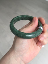 Load image into Gallery viewer, 57mm certified 100% natural dark green spinach green black jadeite jade bangle AS86-7086
