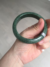 Load image into Gallery viewer, 57mm certified 100% natural dark green spinach green black jadeite jade bangle AS86-7086
