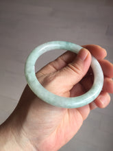 Load image into Gallery viewer, 55mm certified 100% natural type A white/sunny green round cut jadeite jade bangle AU37-(8269)
