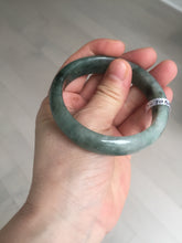 Load image into Gallery viewer, 54.5mm certified 100% natural dark green black jadeite jade bangle AS87-7064
