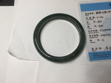 Load image into Gallery viewer, 55.5mm Certified Type A 100% Natural oily dark green(老油青)/gray Jadeite bangle BG229-0411
