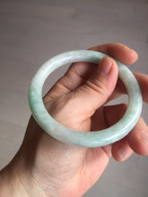 Load image into Gallery viewer, 55mm certified 100% natural type A white/sunny green round cut jadeite jade bangle AU37-(8269)
