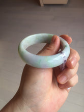 Load image into Gallery viewer, 52.9mm certificated Type A 100% Natural light green/purple/yellow Monet’s Water Lilies Jadeite Jade bangle E61-1028
