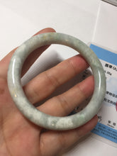 Load image into Gallery viewer, 56mm Certified Type A 100% Natural light green yellow round cut Jadeite Jade bangle BQ51-8175
