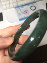 Load image into Gallery viewer, 55.5mm Certified Type A 100% Natural oily dark green(老油青)/gray Jadeite bangle BG229-0411
