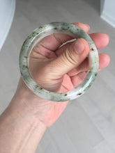 Load image into Gallery viewer, 56.4mm Certificated dark green/black/white with floating seaweed jadeite jade bangle BP21-4072
