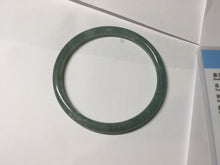Load image into Gallery viewer, 58.5mm Certified Type A 100% Natural light green/blue/gray with flying snow Guatemala slim round cut Jadeite bangle PD56-5533
