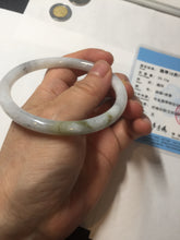 Load image into Gallery viewer, 58.5mm Certified Type A 100% Natural light green yellow purple white black (Wuji)slim round cut Jadeite bangle PB179-9117
