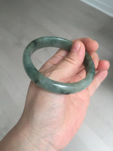 Load image into Gallery viewer, 54.5mm certified 100% natural dark green black gray jadeite jade bangle S81-7059
