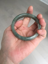 Load image into Gallery viewer, 54.5mm certified 100% natural dark green black gray jadeite jade bangle S81-7059
